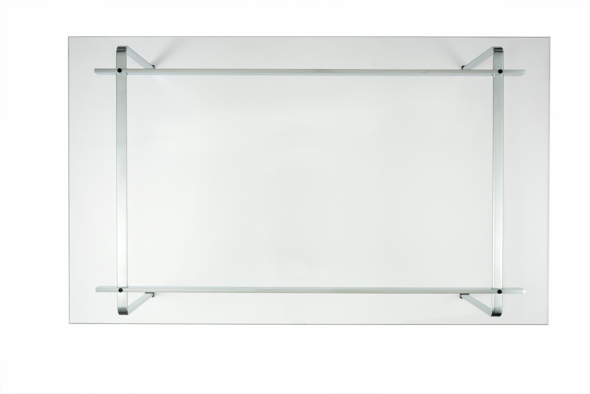 Table basse FK 91 de Fabricius & Kastholm, en acier chromé et verre transparent.