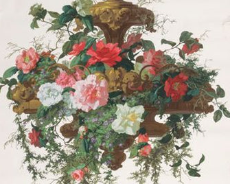 Bouquets - Manufacture Desfosse Karth - Papier peint ancien.